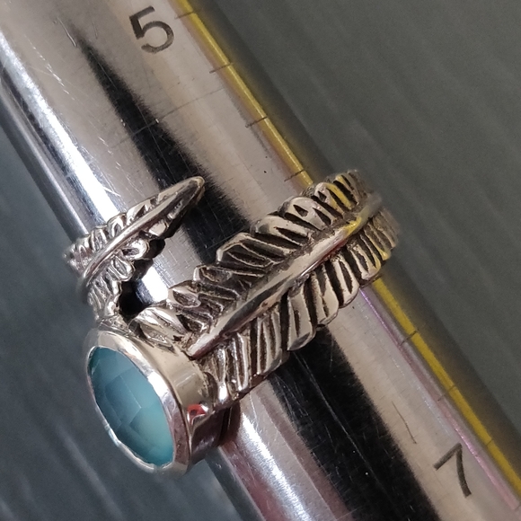 Aqua Chalcedony Sterling Silver Ring - Picture 6 of 7